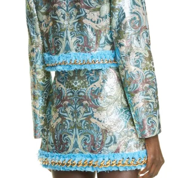 Versace Chain Trim Metallic Barocco Jacquard Jacket - Season 2023 - Brand New - Picture 6 of 7